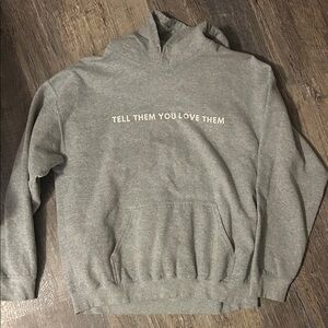 Gray Hoodie with Slogan